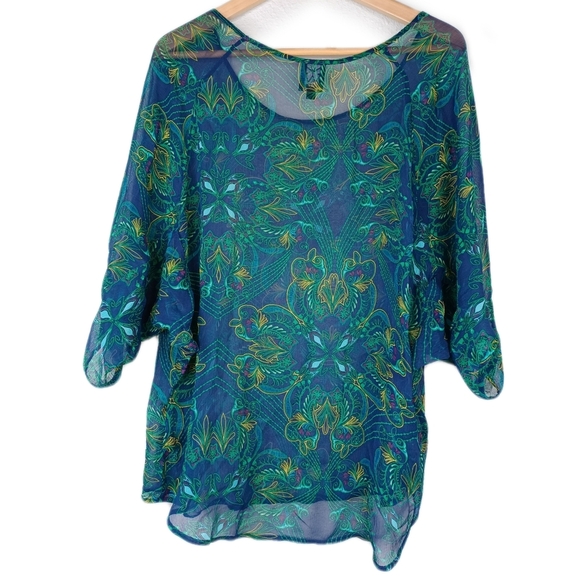 Ella Moss Boho Silk Chiffon Blouse - Picture 2 of 10